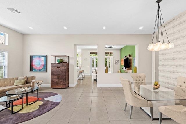 8673 Carmel Mountain Way, Boynton Beach, FL 33473 - dining room featuring recessed lighting, baseboards, and tile patterned floors