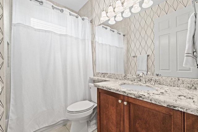 8673 Carmel Mountain Way, Boynton Beach, FL 33473 - full bath with vanity, toilet, tile patterned flooring, and shower / tub combo