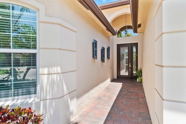 8673 Carmel Mountain Way, Boynton Beach, FL 33473 - entrance to property with stucco siding and french doors