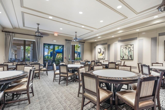 8673 Carmel Mountain Way, Boynton Beach, FL 33473 - dining area with recessed lighting and light carpet