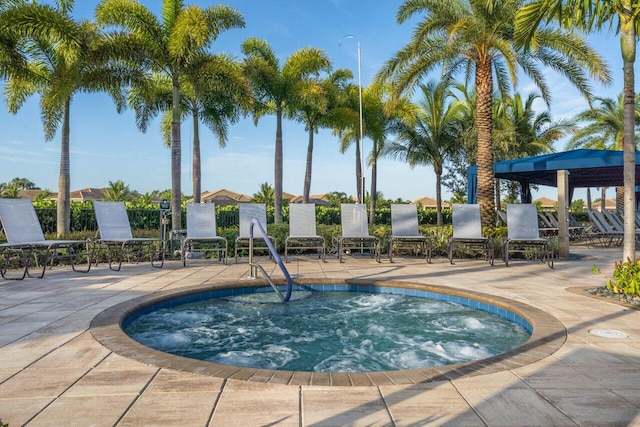 8673 Carmel Mountain Way, Boynton Beach, FL 33473 - view of pool with a hot tub and a patio