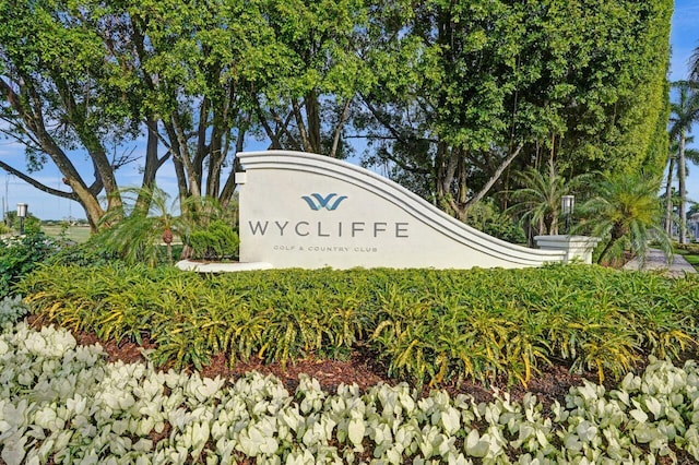 view of community sign