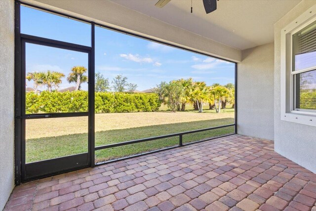12133 SW Aventino Dr, Port Saint Lucie, FL 34987 - unfurnished sunroom with ceiling fan