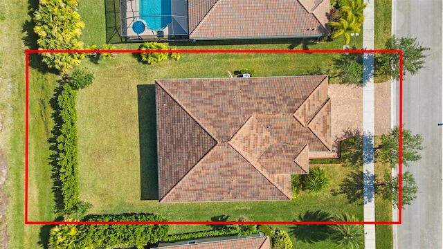12133 SW Aventino Dr, Port Saint Lucie, FL 34987 - view of subject property with property parcel outlined and a pool