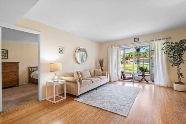 living area featuring light wood-type flooring