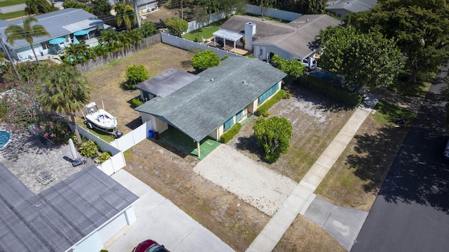 aerial view with a residential view