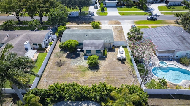 aerial view with a residential view