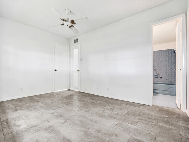 19 Abbey Ln Unit 203, Delray Beach, FL 33446 - unfurnished room featuring visible vents, a ceiling fan, and baseboards