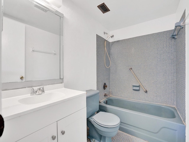 19 Abbey Ln Unit 203, Delray Beach, FL 33446 - bathroom featuring vanity, tub / shower combination, visible vents, and toilet