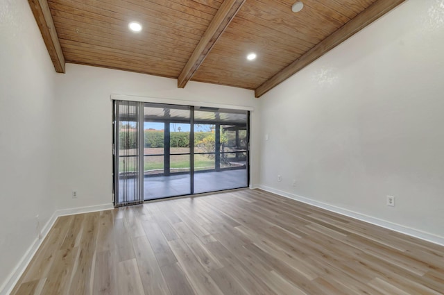 21065 Escondido Way, Boca Raton, FL 33433 - spare room with wood ceiling, wood finished floors, baseboards, and recessed lighting