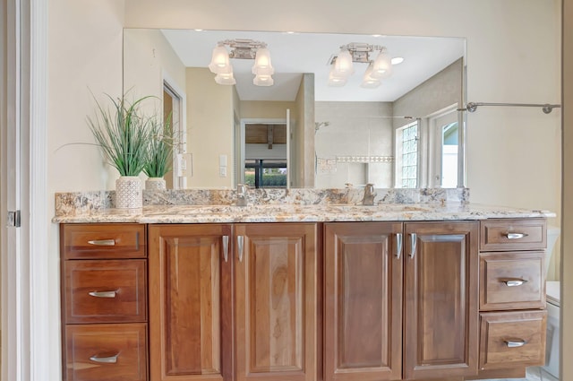 21065 Escondido Way, Boca Raton, FL 33433 - full bath featuring double vanity, a chandelier, and a shower