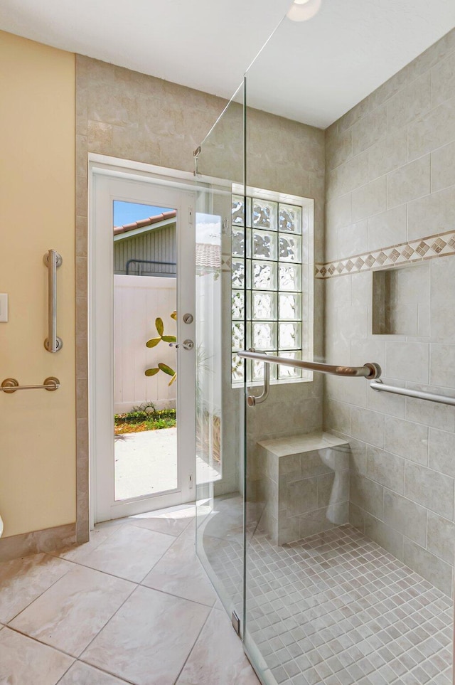 21065 Escondido Way, Boca Raton, FL 33433 - bathroom with a shower stall and tile patterned flooring