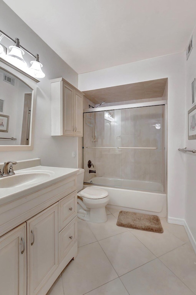 9214 Flynn Cir # 6, Boca Raton, FL 33496 - full bath featuring visible vents, shower / tub combination, tile patterned flooring, and vanity