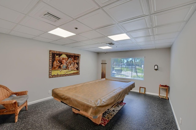 9214 Flynn Cir # 6, Boca Raton, FL 33496 - rec room with baseboards, billiards, and visible vents