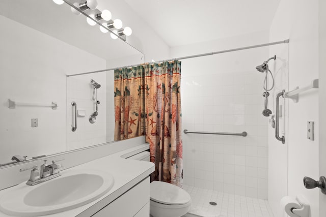 460 NW Turin Ct, Port Saint Lucie, FL 34986 - bathroom featuring a stall shower, toilet, and vanity