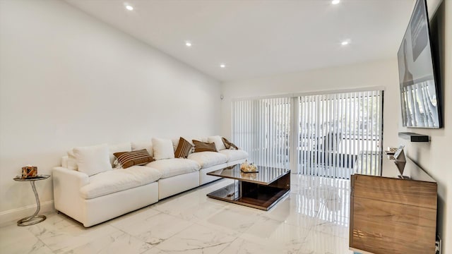6320 Wedgewood Ter Unit 6320, Tamarac, FL 33321 - living area featuring recessed lighting, baseboards, and marble finish floor