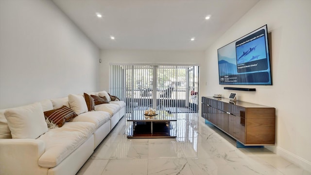 6320 Wedgewood Ter Unit 6320, Tamarac, FL 33321 - living area featuring recessed lighting, baseboards, and marble finish floor