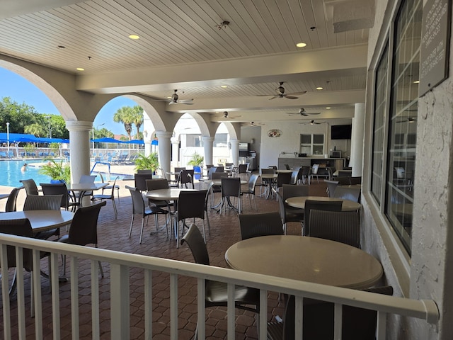 view of patio with outdoor dining area