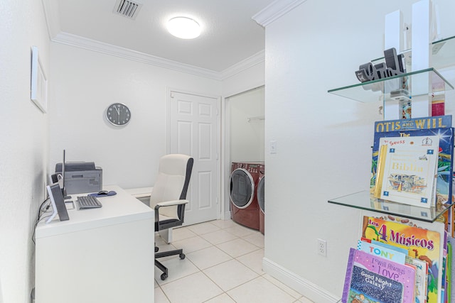 22031 SW 127th Ave, Miami, FL 33170 - office space with washer and dryer, crown molding, light tile patterned floors, and baseboards