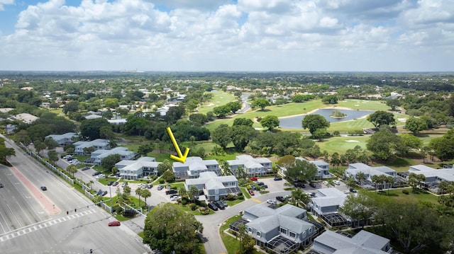 503 Vision Ct, Palm Beach Gardens, FL 33418 - drone / aerial view featuring a residential view, view of golf course, and a water view
