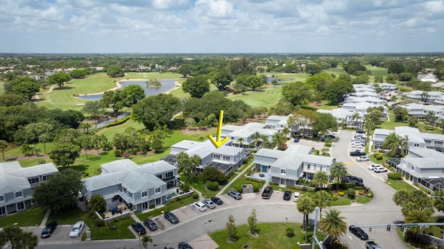 503 Vision Ct, Palm Beach Gardens, FL 33418 - bird's eye view with a residential view, a water view, and golf course view