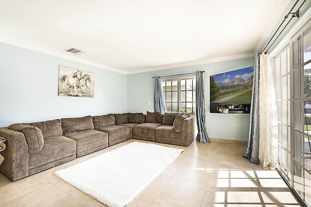 503 Vision Ct, Palm Beach Gardens, FL 33418 - living area with light tile patterned floors, plenty of natural light, and visible vents