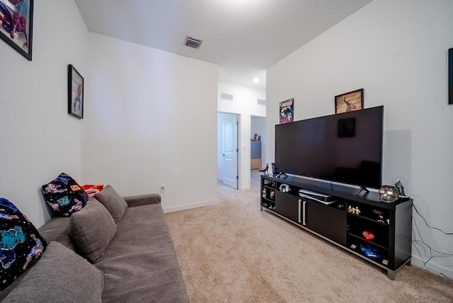8633 Via, Mar Rosso, Lake Worth, FL 33467 - living room featuring visible vents, baseboards, and carpet floors