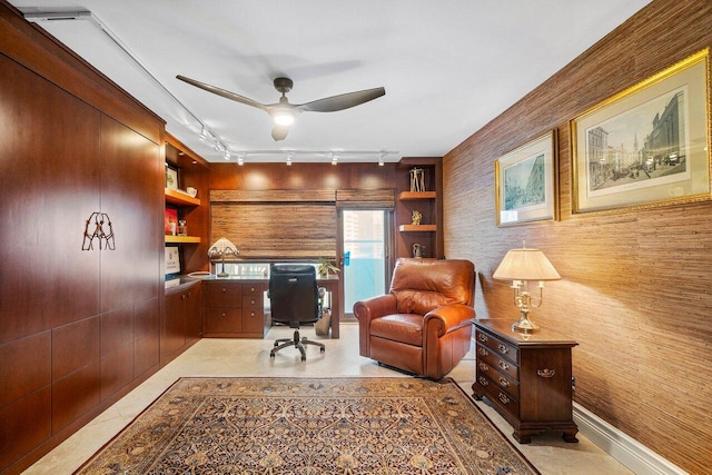 4001 N Ocean Blvd Unit 1108, Boca Raton, FL 33431 - office with rail lighting and ceiling fan