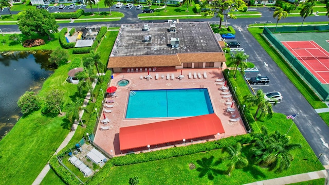 5154 Privet Pl Unit A, Delray Beach, FL 33484 - bird's eye view of a pool area