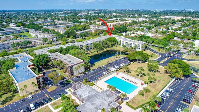 3301 NW 47th Ter Unit 410, Lauderdale Lakes, FL 33319 - drone / aerial view with a water view