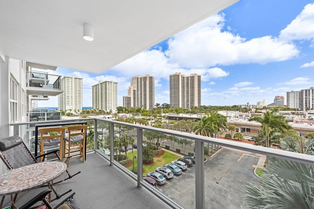 balcony with a view of city
