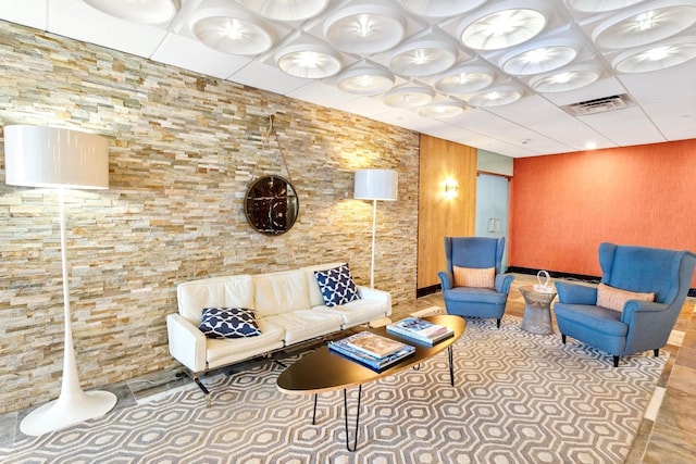 building lobby with visible vents