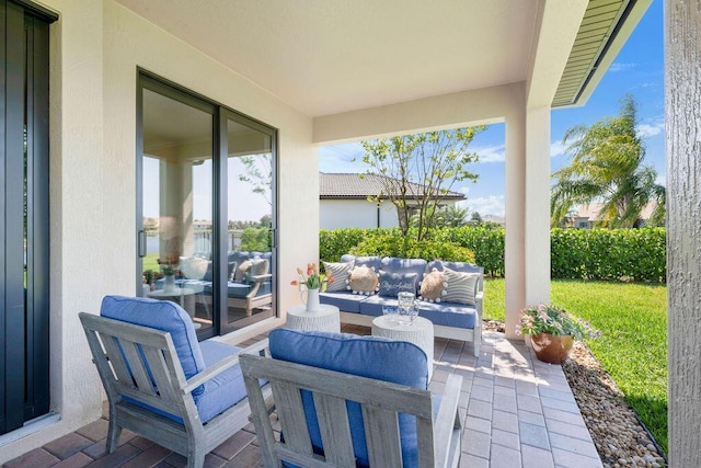 view of patio / terrace with an outdoor hangout area