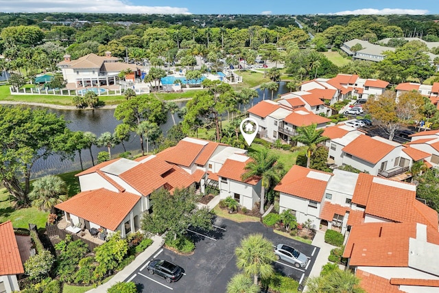 5748 Fox Hollow Dr Unit D, Boca Raton, FL 33486 - aerial view featuring a water view and a residential view