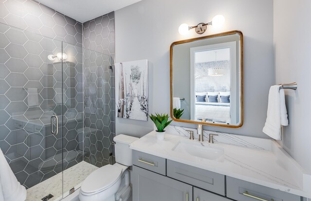 20136 Se Bridgewater Drive Livingston Model, Jupiter, FL 33458 - full bathroom featuring vanity, toilet, and a stall shower