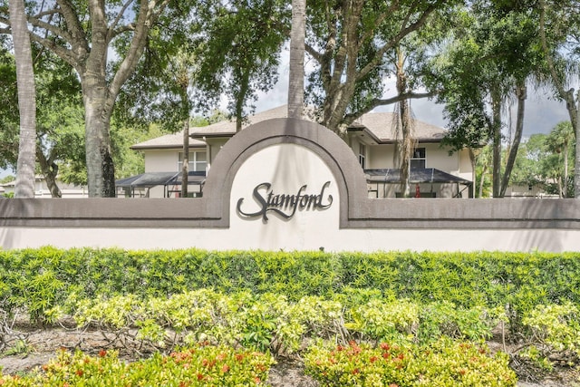 view of community sign