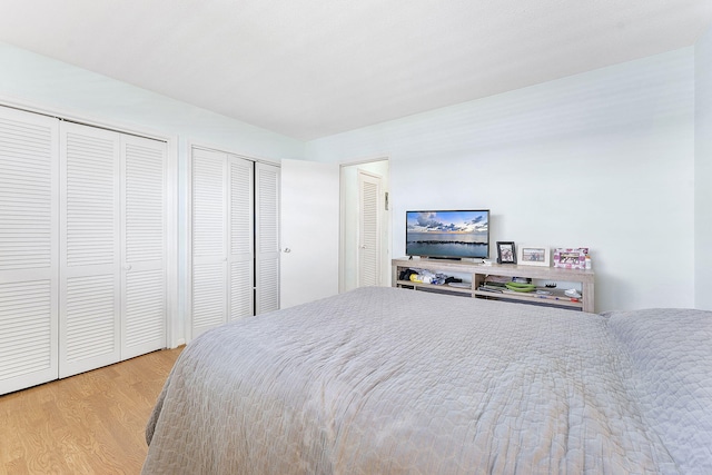 2520 S Federal Hwy Unit 14, Boynton Beach, FL 33435 - bedroom featuring two closets and light wood-style flooring
