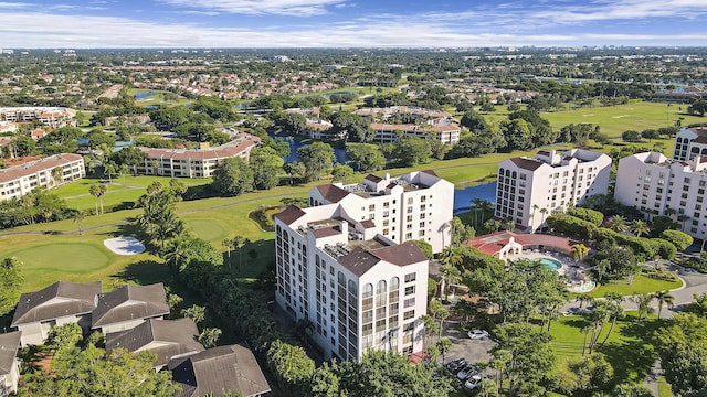 aerial view with view of golf course