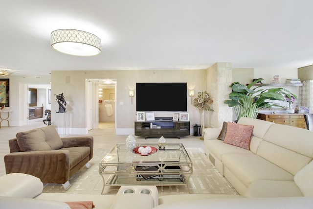 living room with baseboards