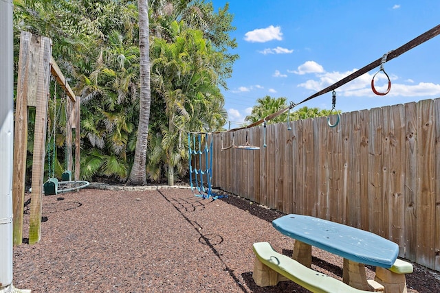 view of yard with fence