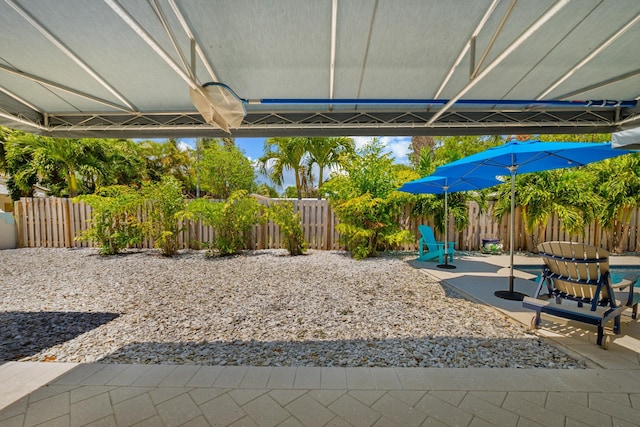 view of patio featuring a fenced backyard