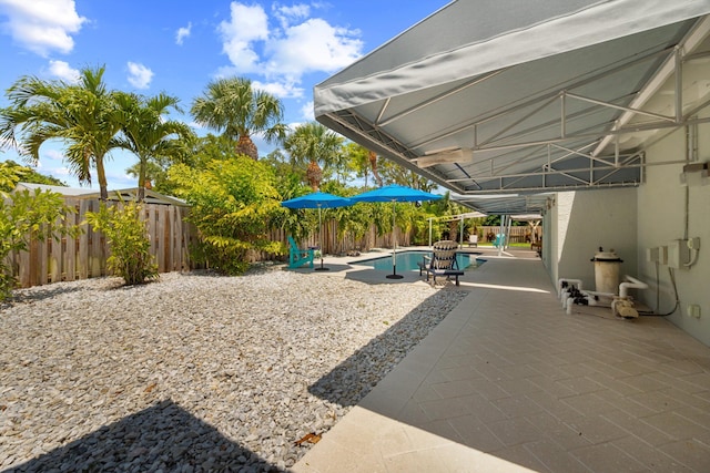 view of patio featuring a fenced backyard