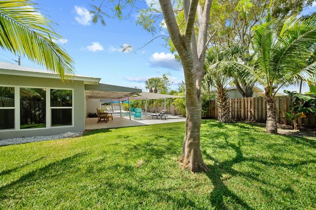 view of yard featuring a patio area