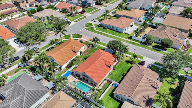 aerial view featuring a residential view