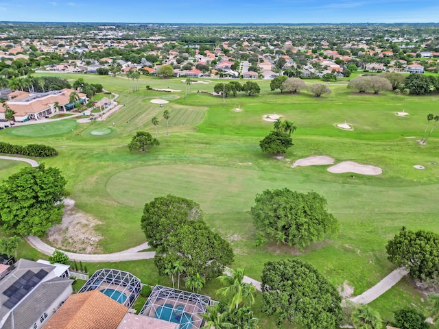 aerial view with view of golf course