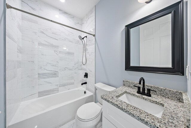 full bathroom with vanity, toilet, and shower / washtub combination