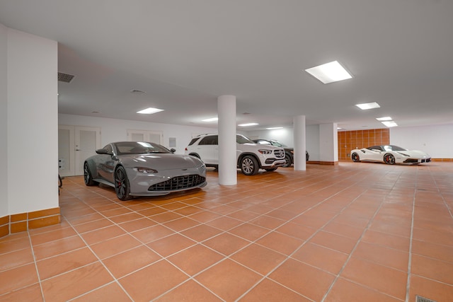 garage with visible vents