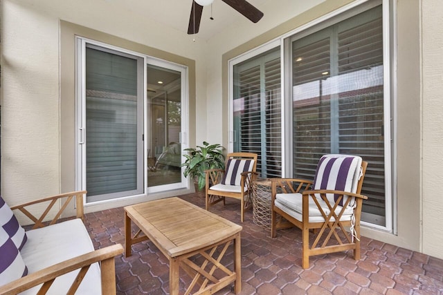 10245 SW Reggiani Rd, Port Saint Lucie, FL 34986 - view of patio / terrace featuring a ceiling fan