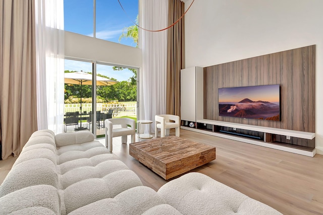 5607 NW 24th Ter, Boca Raton, FL 33496 - living room with a high ceiling and wood finished floors