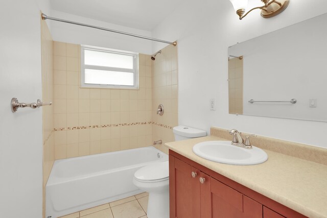 2852 W Crosley Dr W Unit D, West Palm Beach, FL 33415 - full bathroom featuring toilet, tile patterned floors, vanity, and bathtub / shower combination